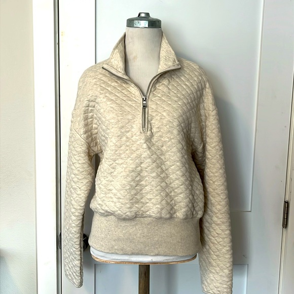 Banana Republic Quarter Zip Quilted Sweatshirt - Picture 1 of 7